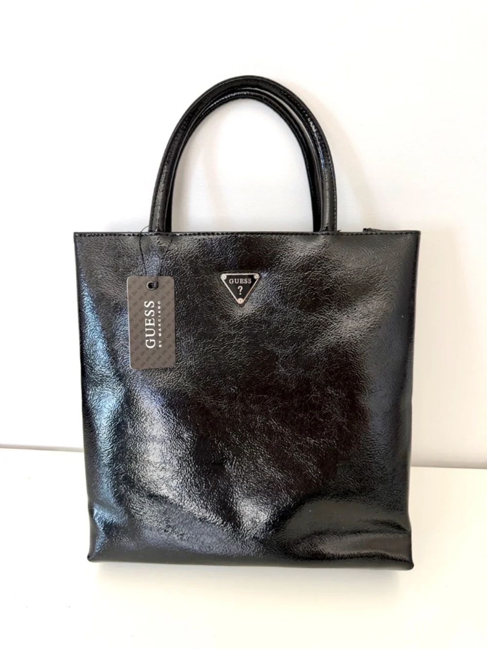 NWT GUESS HARPO VINTAGE Y2K handbag BAG WITH TEXTURED PATENT FAUX LEATHER
